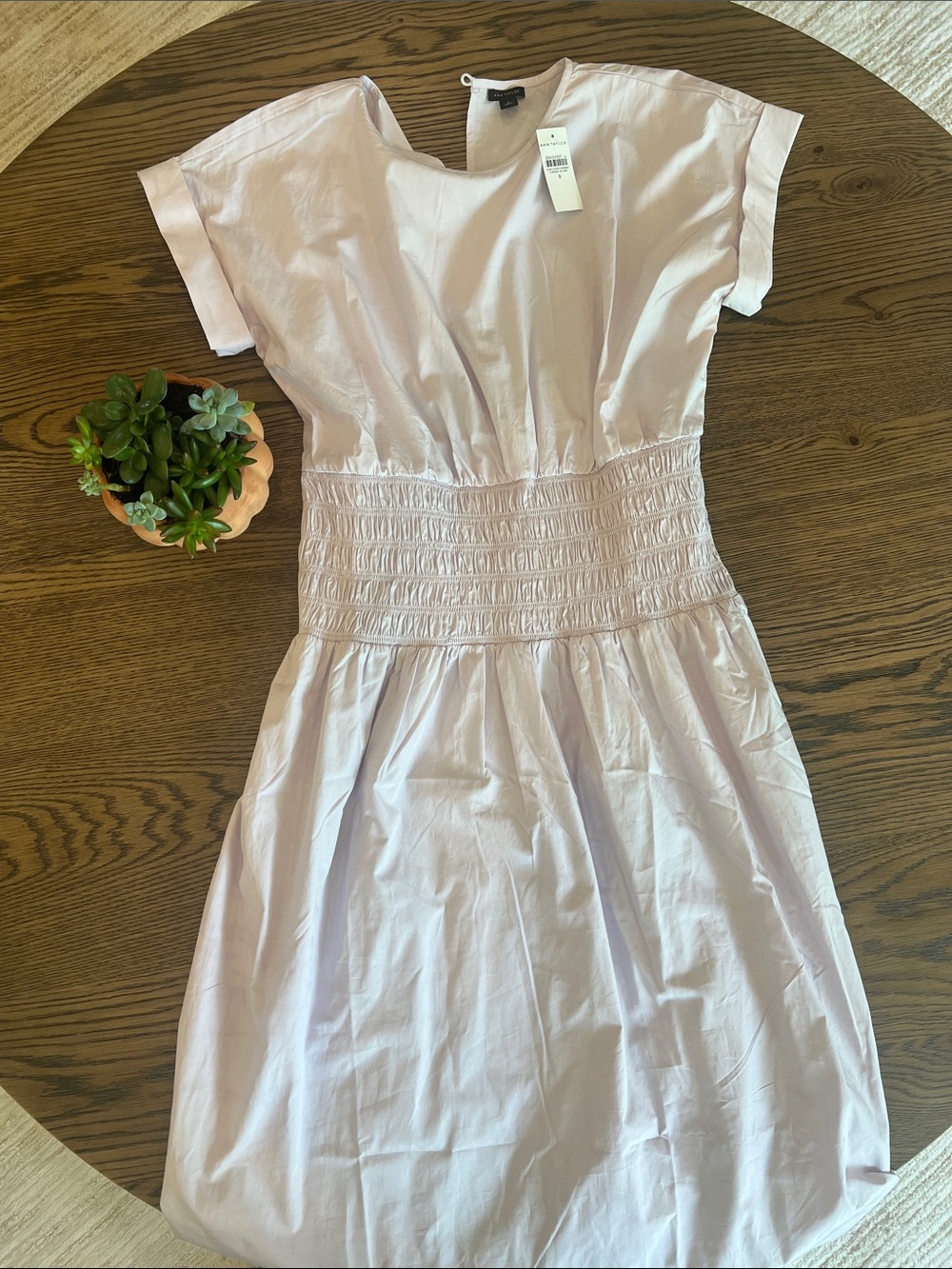 Ann Taylor Light Lavender Ruching Midi Dress
